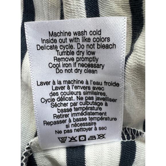 VERONICA BEARD TOP WOMENS SIZE SMALL NETTO TEE SHIRT PUFF SLEEVE NAVY WHITE - Picture 14 of 15